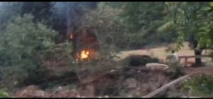 उन्नाव: आकाशीय बिजली गिरने से पेड़ में लगी आग, गांव में मचा हड़कंप