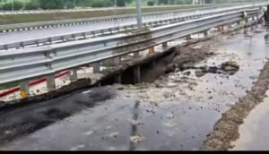 उन्नाव में गंगा एक्सप्रेसवे की सड़क में आई दरार, करीब 70 मीटर हिस्से में असर